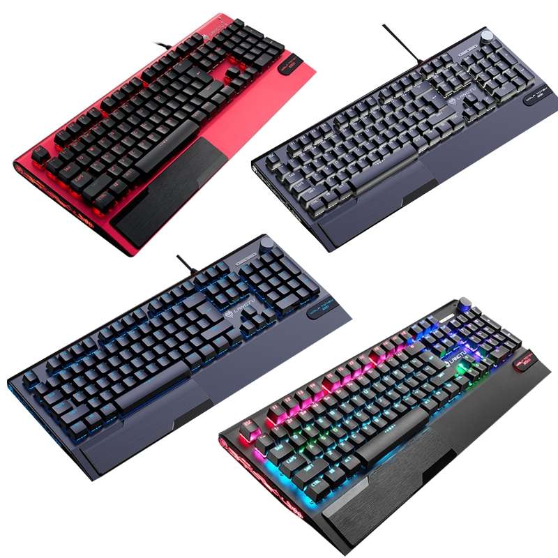 LANGTU K1000 104 Keys Luminous Wired Keyboard, Cable Length: 1.5m(Black Black Shaft Mixed Light)