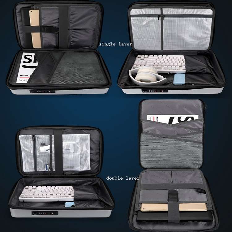 PC Hard Shell Computer Bag Gaming Backpack For Men, Color: Double-layer Silver