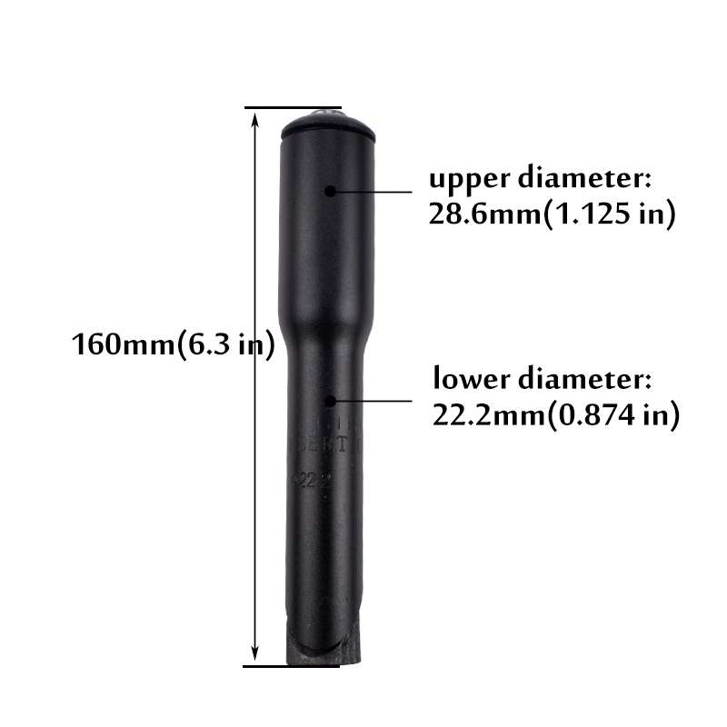 FMFXTR Road Bike Front Fork Stem Modified Height Increaser Handlebar Core Riser(25.4mm Black)