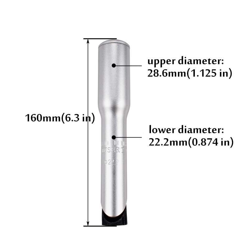FMFXTR Road Bike Front Fork Stem Modified Height Increaser Handlebar Core Riser(25.4mm Black)