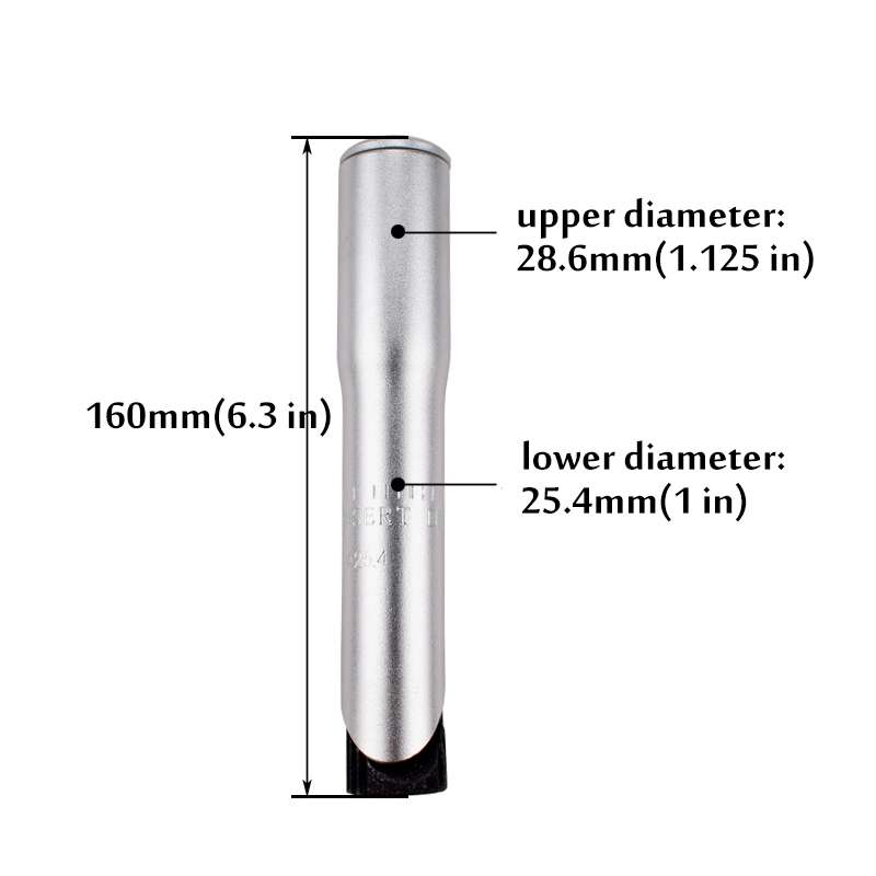 FMFXTR Road Bike Front Fork Stem Modified Height Increaser Handlebar Core Riser(25.4mm Black)