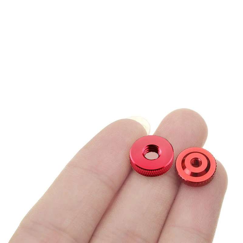 Knurled Aluminum Alloy Single Layer Hand Tight Nut Thin Small Step Nut, Specification: M8-D20x6Red