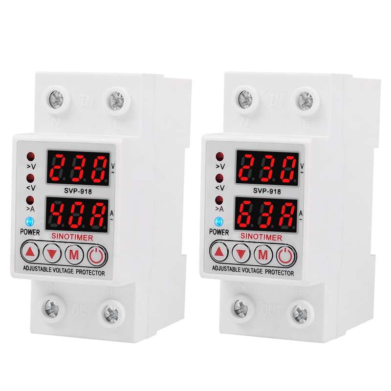 SINOTIMER SVP-918 Adjustable Self-resetting Intelligent Over-voltage Under-voltage Protector, Curre