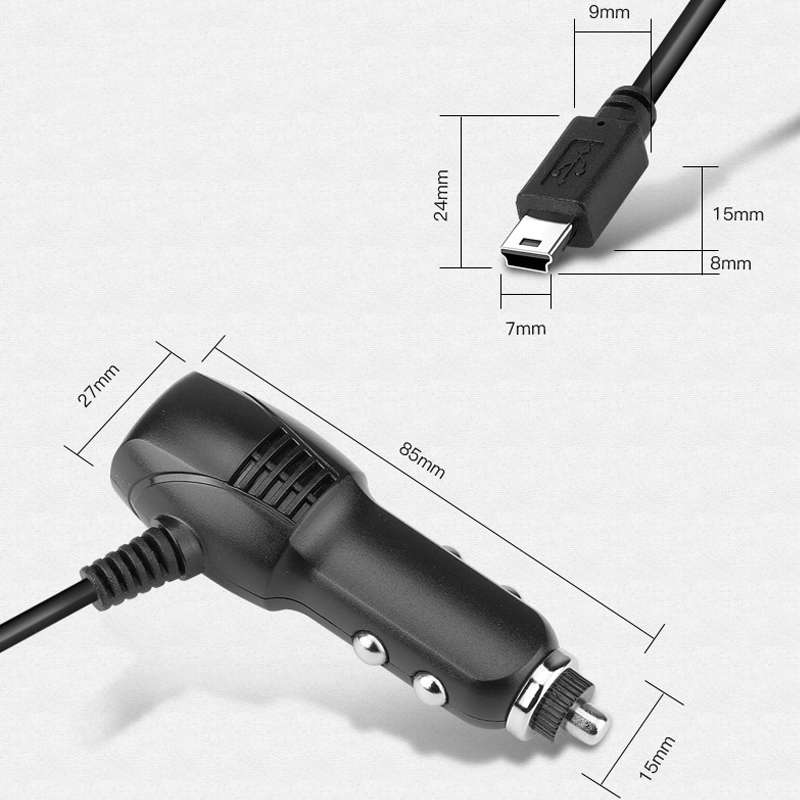 2 PCS Car Charger Fast Charge Driving Recorder Supply Line, Style: 1.5A+2.4A(Android Straight Head)