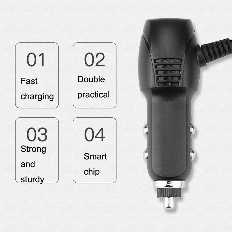 2 PCS Car Charger Fast Charge Driving Recorder Supply Line, Style: 1.5A+2.4A(Android Straight Head)