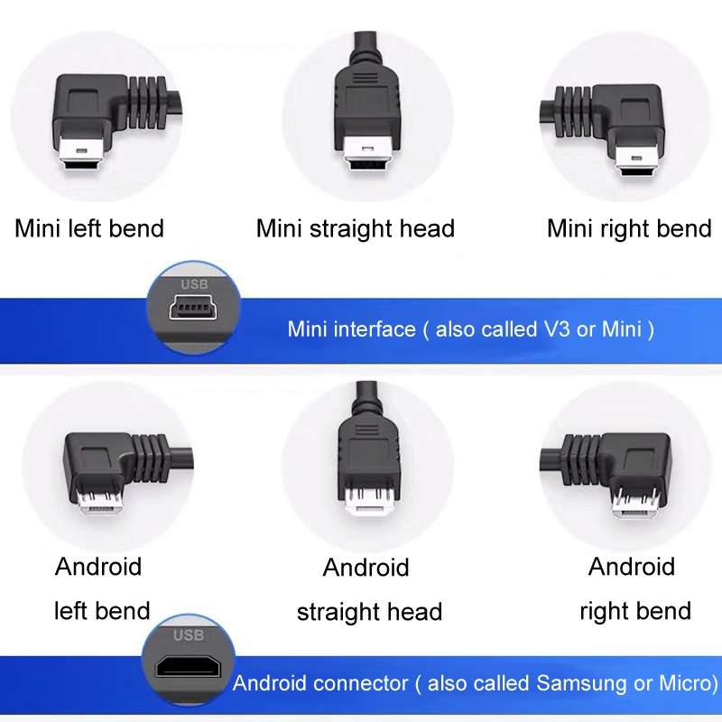 USB Car Charge 12V To 5V Navigation Instrument Reduction Line(Mini Straight Head)