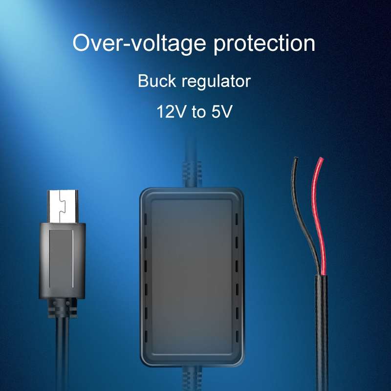 USB Car Charge 12V To 5V Navigation Instrument Reduction Line(Mini Straight Head)