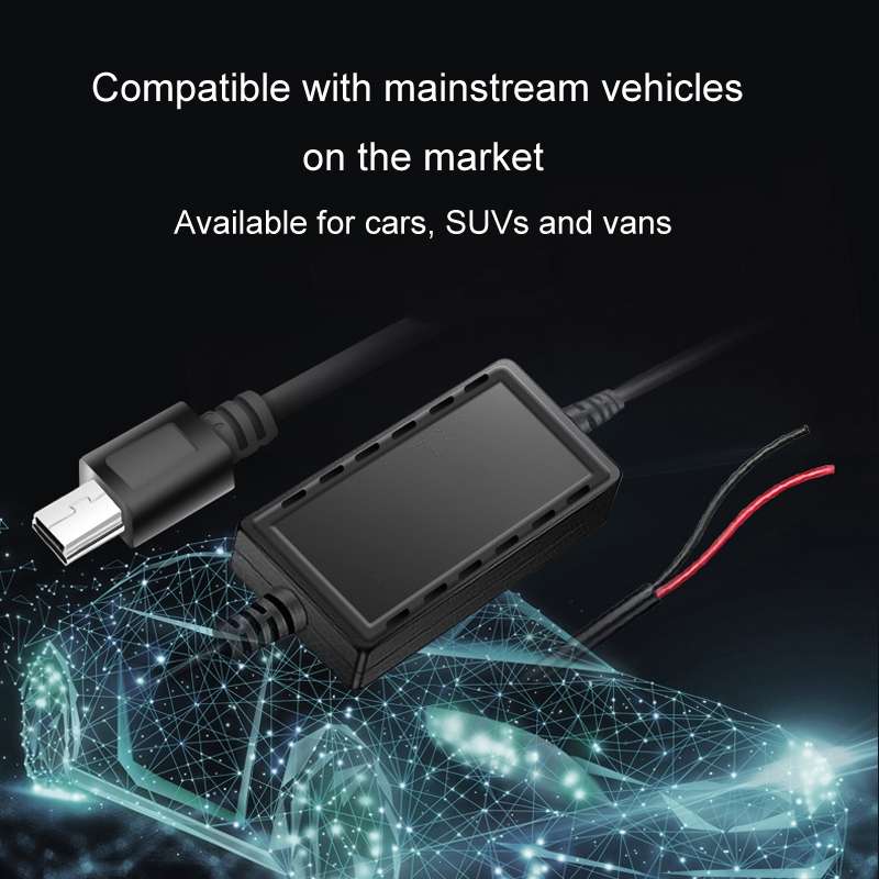 USB Car Charge 12V To 5V Navigation Instrument Reduction Line(Mini Straight Head)