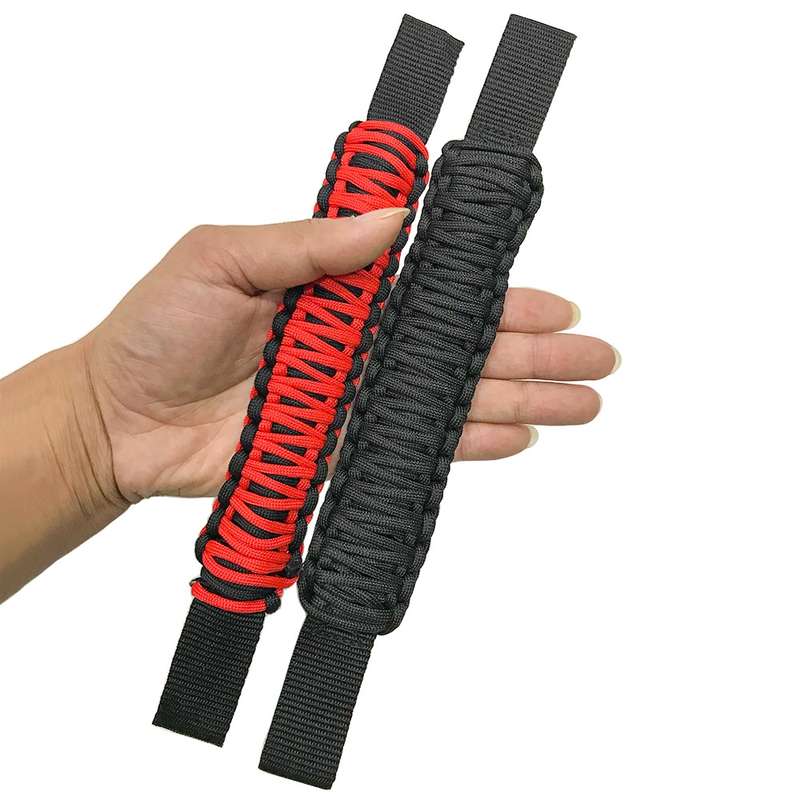 Car Rear Handle SUV Modified Umbrella Rope Braided Handle(1070A Red Black)