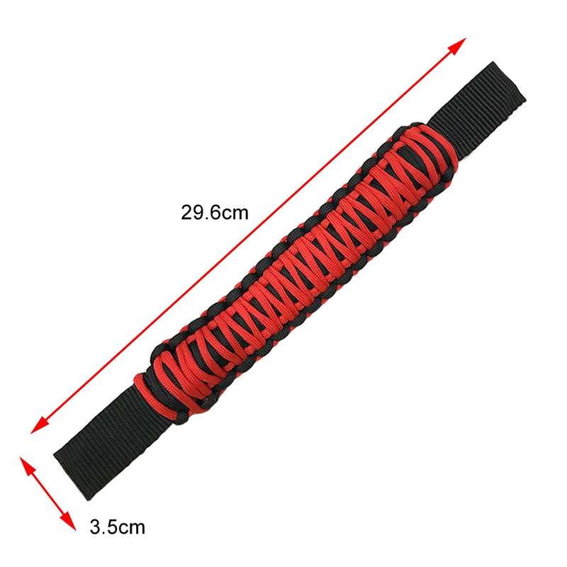 Car Rear Handle SUV Modified Umbrella Rope Braided Handle(1070A Red Black)