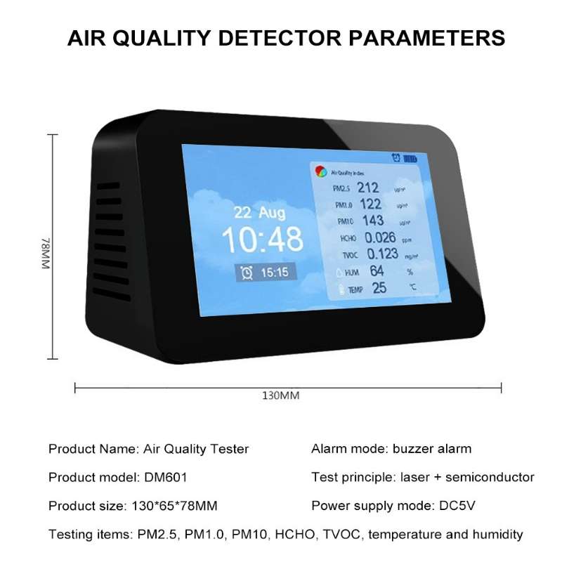 DM601A Multifunctional PM2.5 Formaldehyde Air Quality Detector