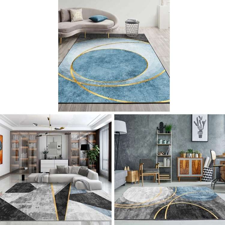 Modern Abstract Geometric Living Room Rug Coffee Table Cushion, Size: 120x160cm(01)