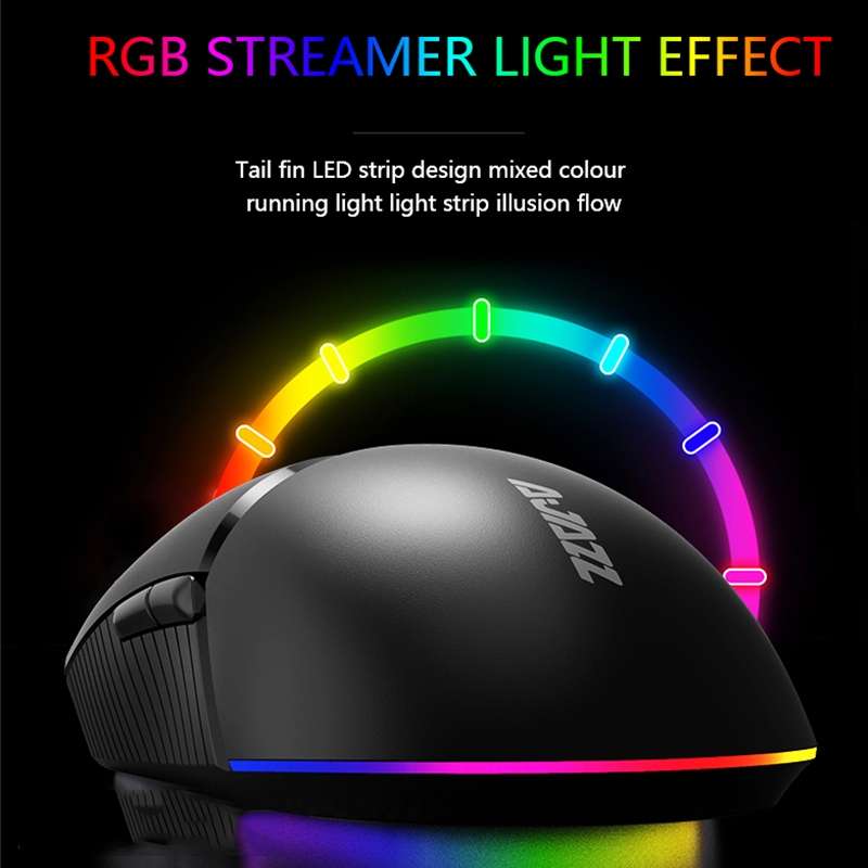 Ajazz I309Pro 1600 DPI 8 Keys Dual Mode Gaming Wireless Bluetooth Mouse(Black)