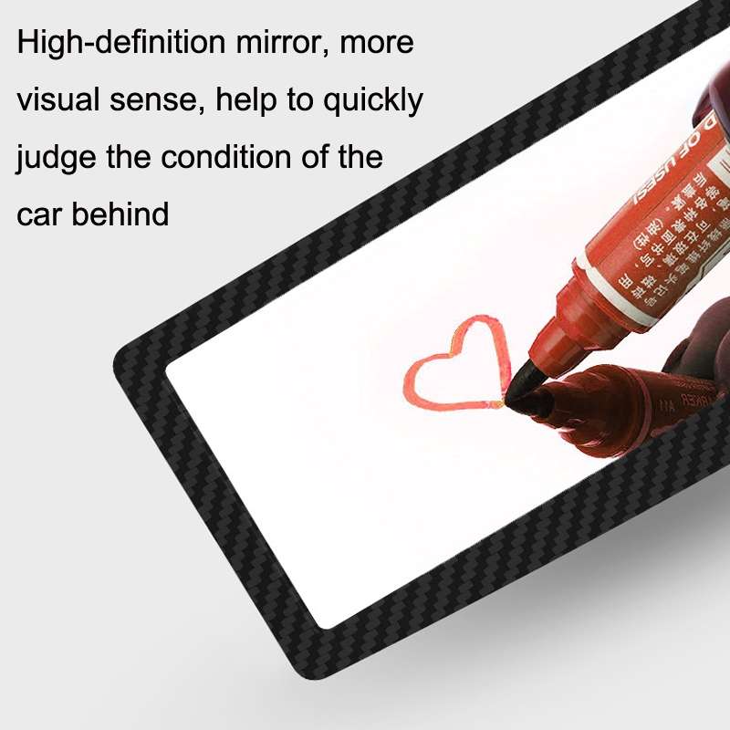 CZC-255 Carbon Fiber Indoor Rearview Mirror Modified Suction Cup Endoscope Auxiliary Mirror(White Mi