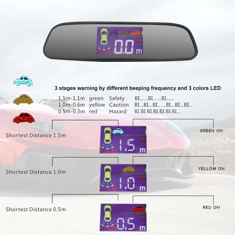 Wireless Radar with LED Display Automatic Alarm Reversing Assist(PZ314W)