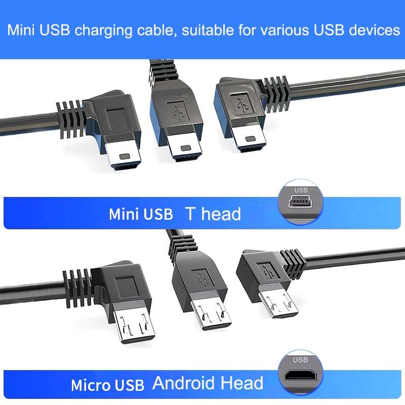 Driving Recorder Power Cord USB Car Charger Antihypertensive Line, Style: 3.5m+1A(Mini Left Bend)
