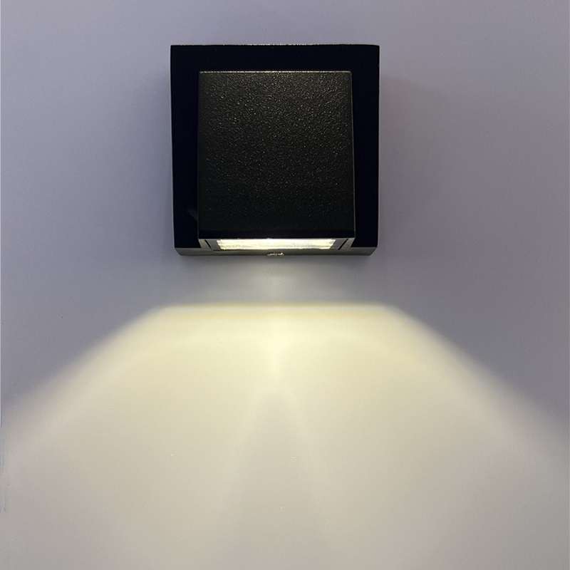 Outdoor Square Waterproof Wall Light, Power: Single K 5W(Warm White)