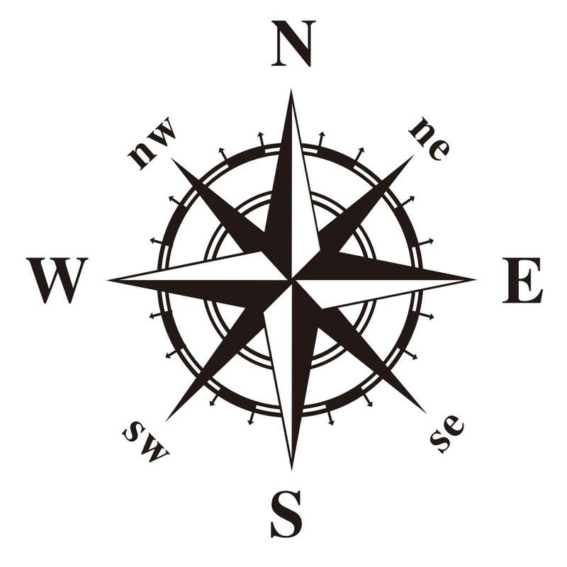 D-336 Car Compass Graphic Sticker Hood Car Body Universal Sticker(White)