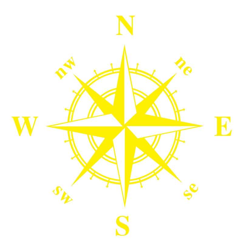 D-336 Car Compass Graphic Sticker Hood Car Body Universal Sticker(White)