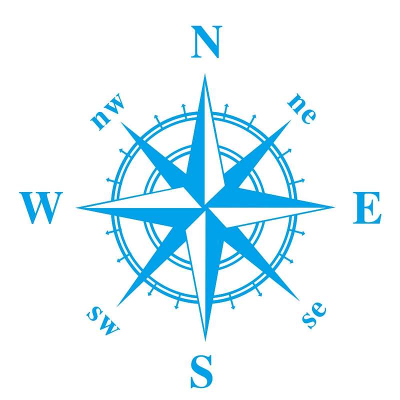 D-336 Car Compass Graphic Sticker Hood Car Body Universal Sticker(White)