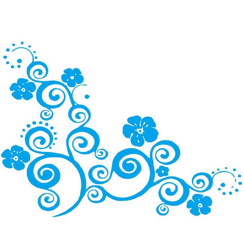 D-908 Summer Flower Totem PVC Car Hood Sticker(Black)