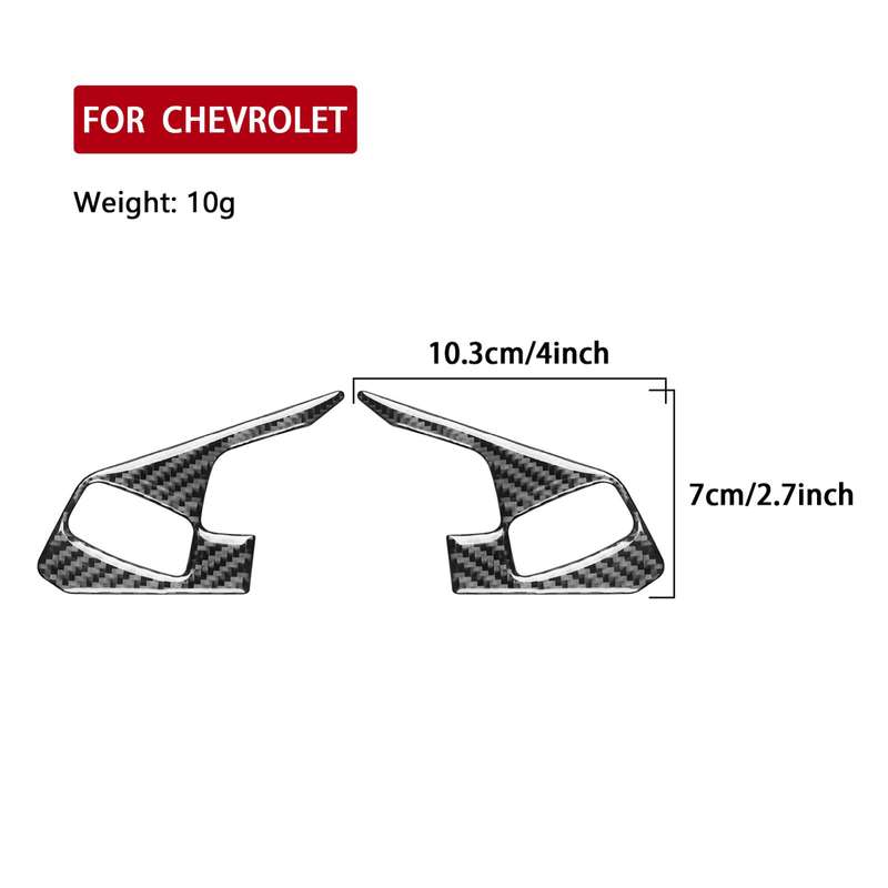 For Chevrolet Corvette C8 2pcs /Set Steering Wheel Button Frame Sticker(Black)