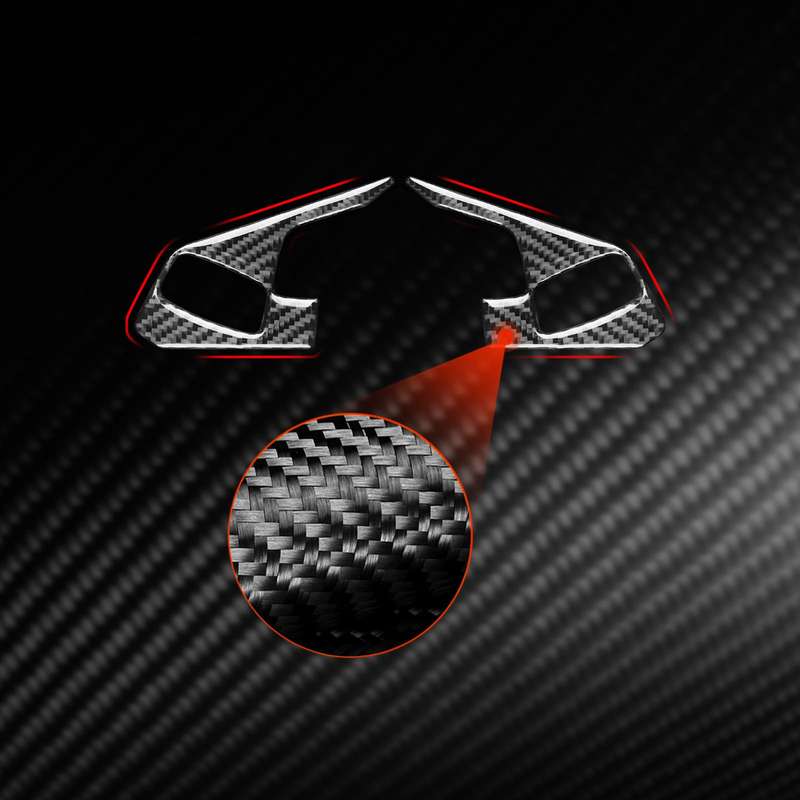 For Chevrolet Corvette C8 2pcs /Set Steering Wheel Button Frame Sticker(Black)