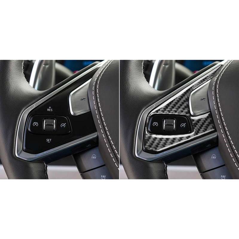 For Chevrolet Corvette C8 2pcs /Set Steering Wheel Button Frame Sticker(Black)