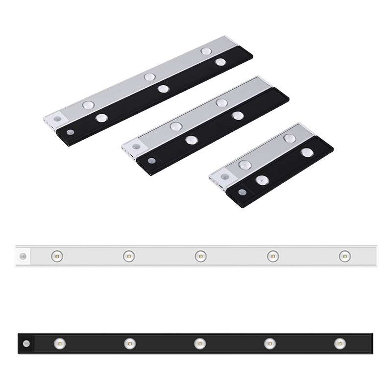 Ultra-thin Smart LED Human Body Sensor Light Bar, Length: 40cm(Piano Black)