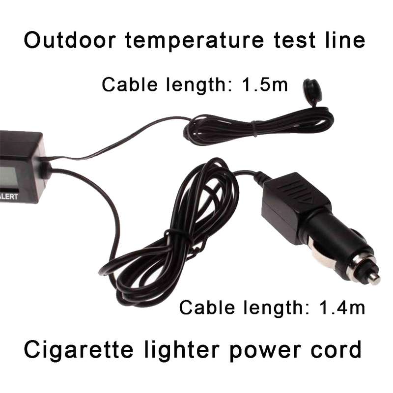 Car Inside And Outside Dual Temperature+Clock+Voltage LED Electronic Display(Orange+Blue)