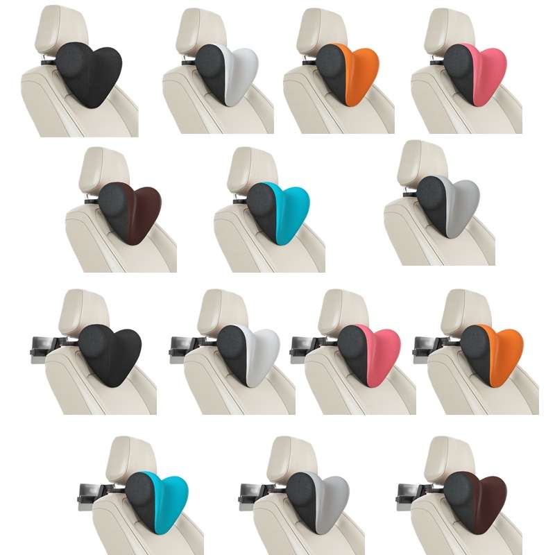 A09 Car Seat Headrest Memory Foam Comfortable Neck Pillow, Style: With Stand (Orange)