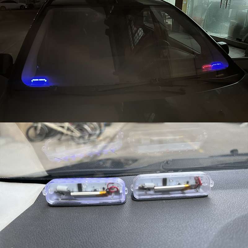 LED Solar Decorative Night Vibration Lighting Warning strobe Lamp(Blue)