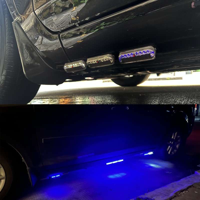 LED Solar Decorative Night Vibration Lighting Warning strobe Lamp(Blue)