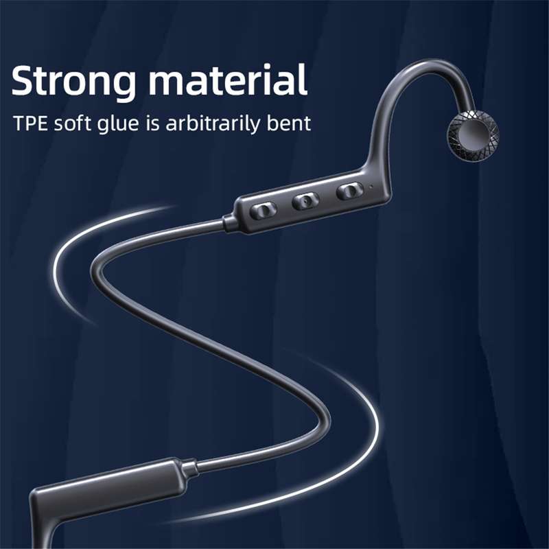 KS-19 Bluetooth Headset Sound Conducting Hanging Neck Business Headphones(Black)