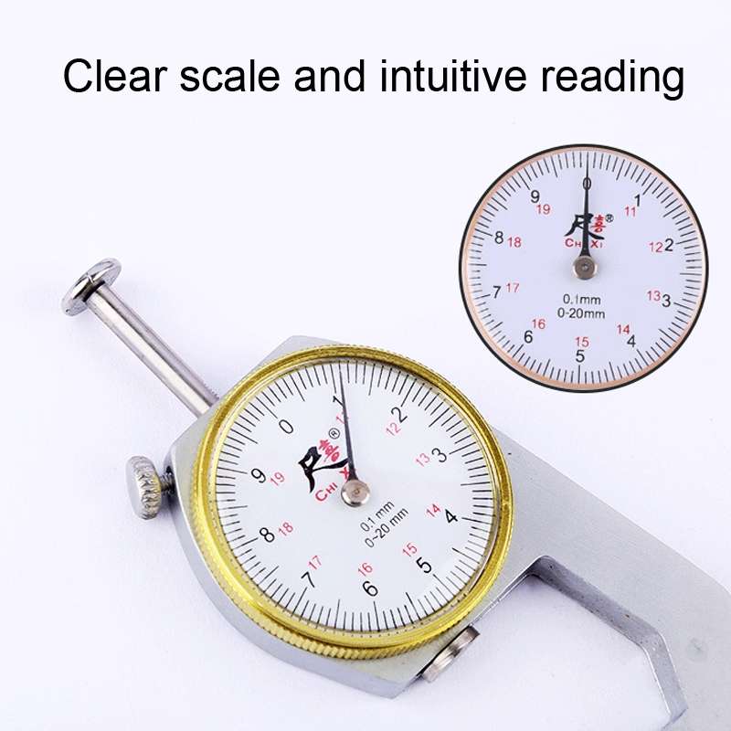 CHIXI Handheld Thickness Gauge Paper Thickness Gauge, Specification: Ordinary 0-20mm Flat Head