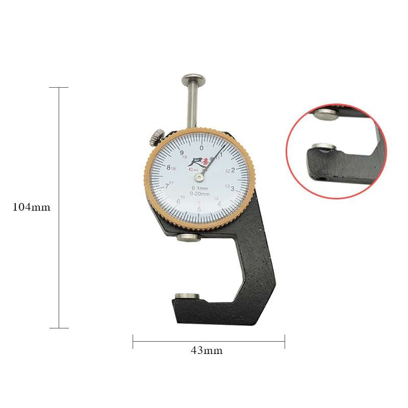 CHIXI Handheld Thickness Gauge Paper Thickness Gauge, Specification: Ordinary 0-20mm Flat Head