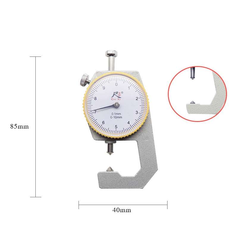 CHIXI Handheld Thickness Gauge Paper Thickness Gauge, Specification: Mid-range 0-10mm Pointed Head