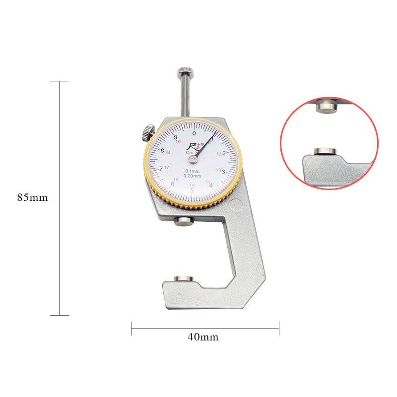 CHIXI Handheld Thickness Gauge Paper Thickness Gauge, Specification: Mid-range 0-20mm Flat Head