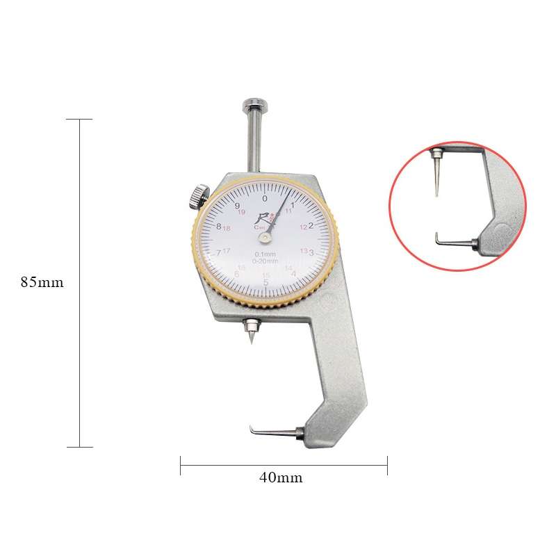 CHIXI Handheld Thickness Gauge Paper Thickness Gauge, Specification: Mid-range 0-20mm Curved Point
