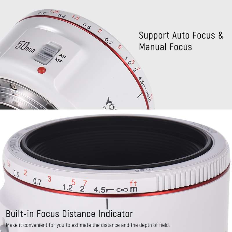 YONGNUO YN50mm F1.8 II Fixed Focus Lens Full Frame Automatic Focus For Canon SLR Camera