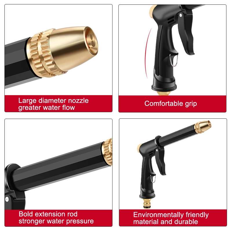 High Pressure Car Wash Hose Telescopic Watering Sprinkler, Style: H2+3 Connector+15m Tube+Foam Pot