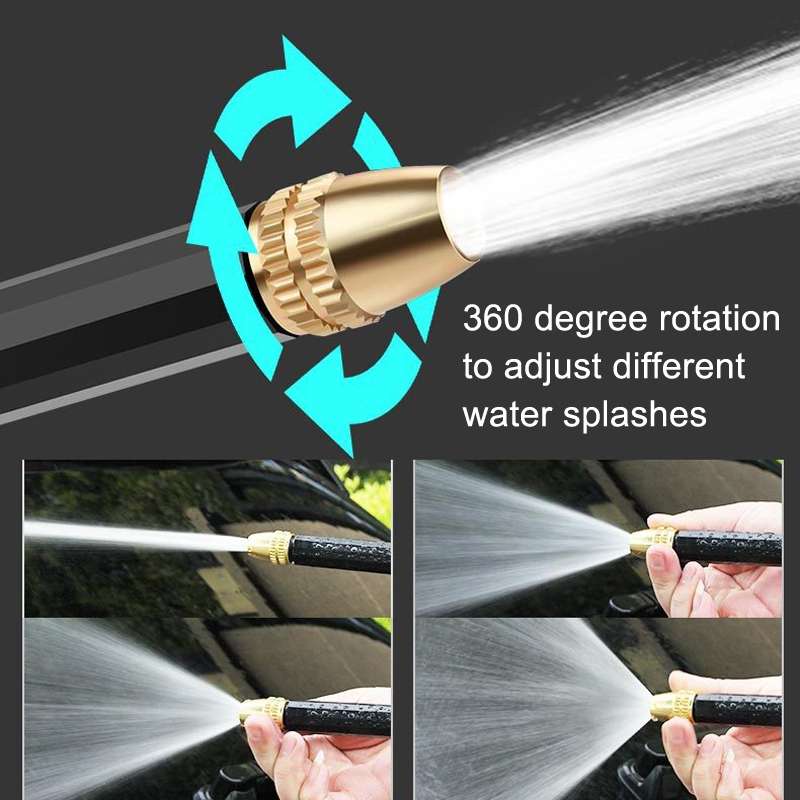 High Pressure Car Wash Hose Telescopic Watering Sprinkler, Style: H2+3 Connector+15m Tube+Foam Pot
