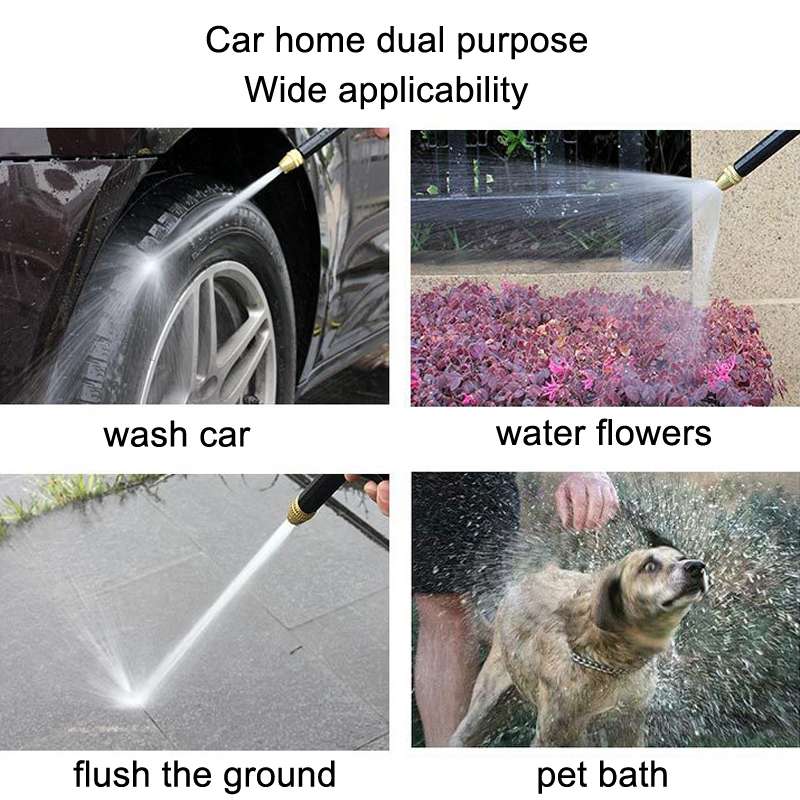 High Pressure Car Wash Hose Telescopic Watering Sprinkler, Style: H2+3 Connector+15m Tube+Foam Pot
