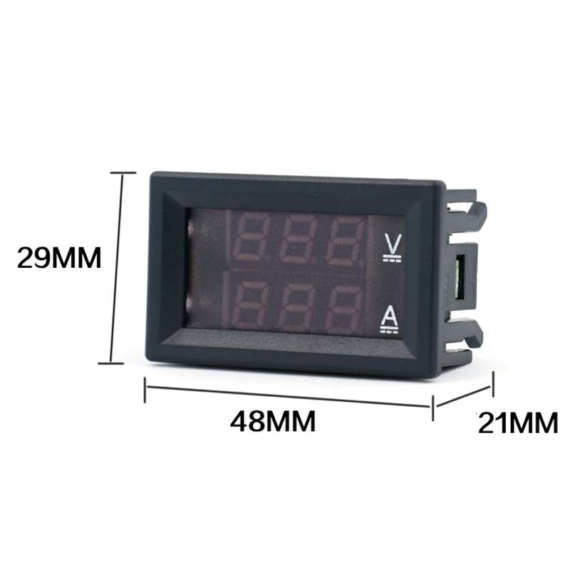 Dual-Display Voltage Current Meter Digital DC Voltage Meter, Specification: 10A (Red)