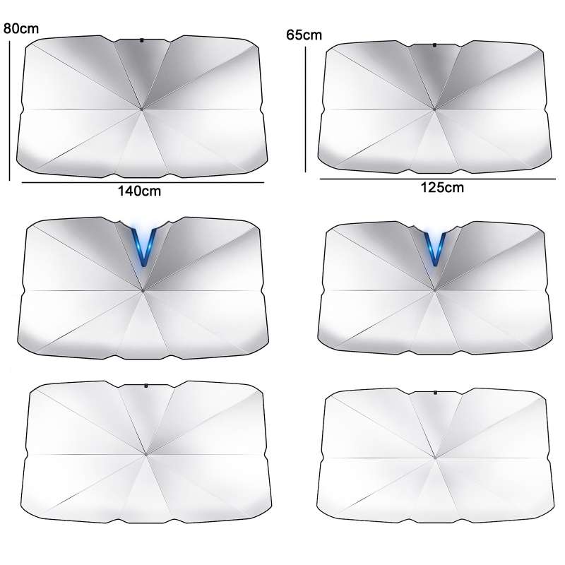 Car Windshield Telescopic Folding Thermal Insulation Parasol, Size: Silver Coated Small
