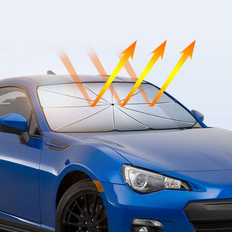 Car Windshield Telescopic Folding Thermal Insulation Parasol, Size: Silver Coated Small