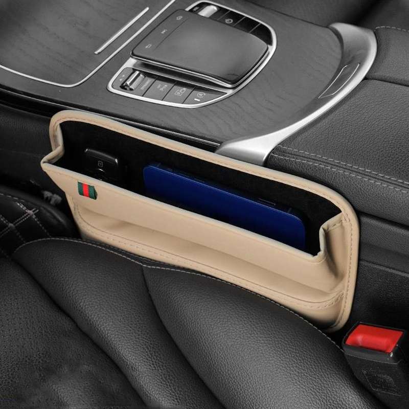 Car Seat Sewing Box Central Control Slot Storage Bag(Brown)