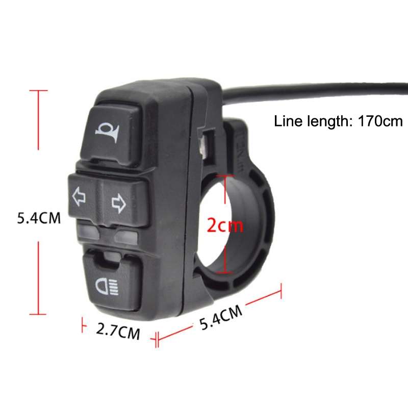 3 In 1 Switch Mountain Car Skateboard Horn Headlights Turn Switch(48V)