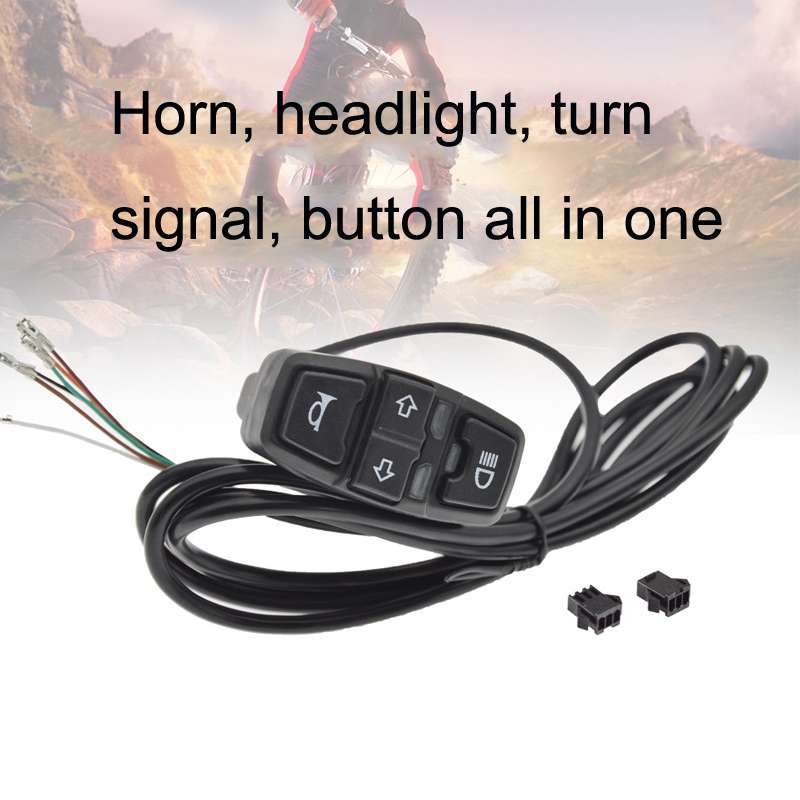 3 In 1 Switch Mountain Car Skateboard Horn Headlights Turn Switch(48V)