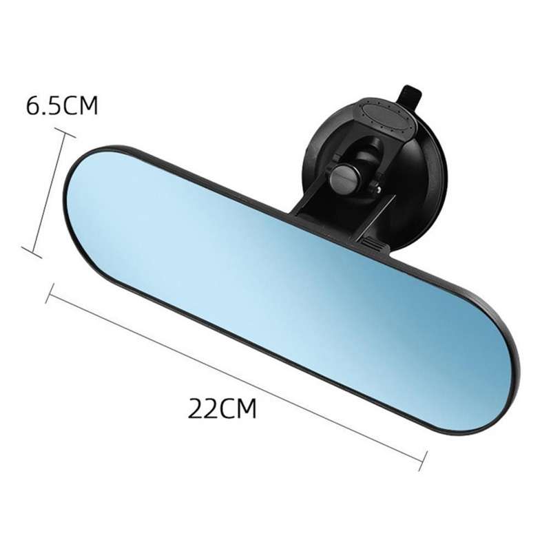 CZC-220 Car Strong Suction Cup Big Vision Flat Rearview Mirror(White Mirror)